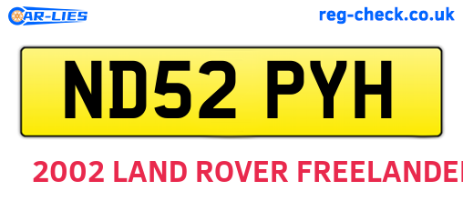 ND52PYH are the vehicle registration plates.