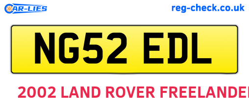 NG52EDL are the vehicle registration plates.