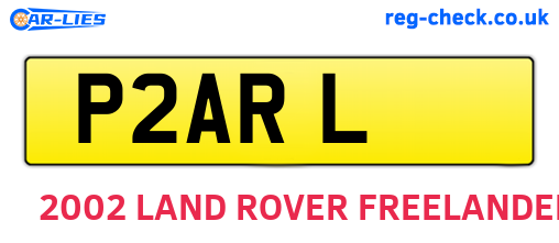 P2ARL are the vehicle registration plates.