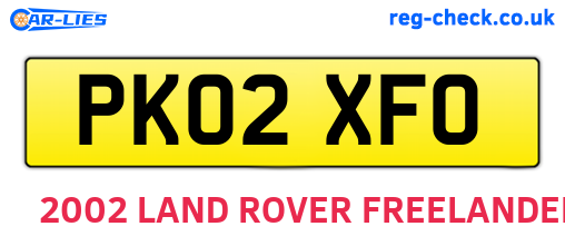 PK02XFO are the vehicle registration plates.