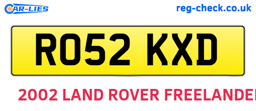 RO52KXD are the vehicle registration plates.