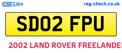 SD02FPU are the vehicle registration plates.