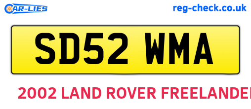 SD52WMA are the vehicle registration plates.