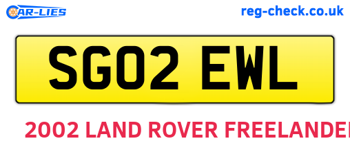 SG02EWL are the vehicle registration plates.