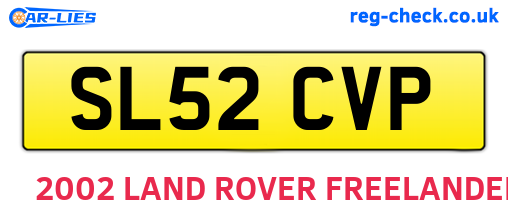 SL52CVP are the vehicle registration plates.