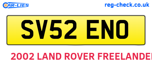 SV52ENO are the vehicle registration plates.