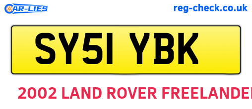 SY51YBK are the vehicle registration plates.