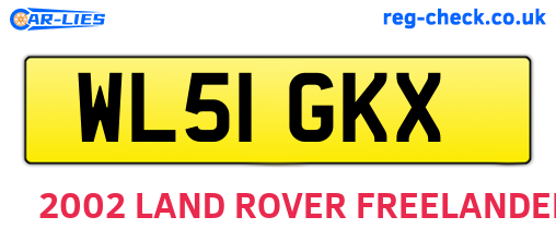 WL51GKX are the vehicle registration plates.