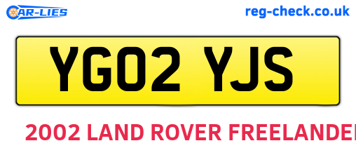 YG02YJS are the vehicle registration plates.