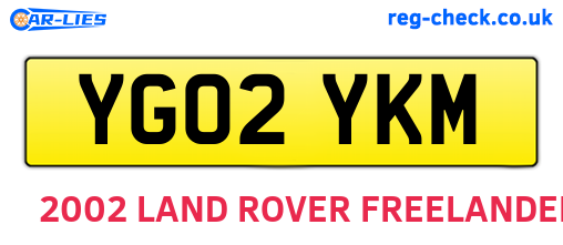 YG02YKM are the vehicle registration plates.