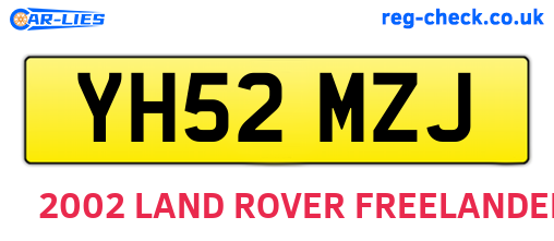 YH52MZJ are the vehicle registration plates.