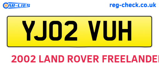 YJ02VUH are the vehicle registration plates.
