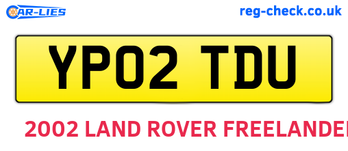 YP02TDU are the vehicle registration plates.