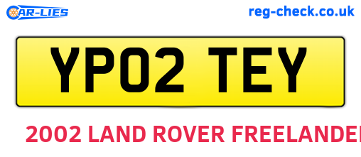 YP02TEY are the vehicle registration plates.