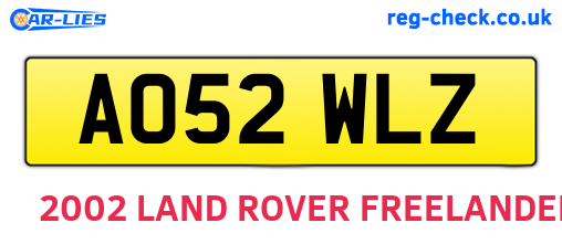 AO52WLZ are the vehicle registration plates.
