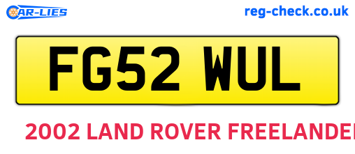 FG52WUL are the vehicle registration plates.