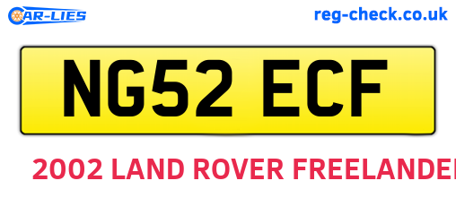 NG52ECF are the vehicle registration plates.