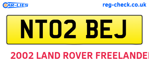 NT02BEJ are the vehicle registration plates.