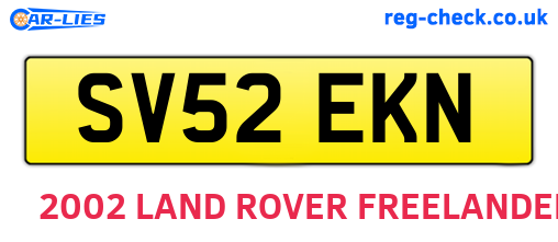 SV52EKN are the vehicle registration plates.