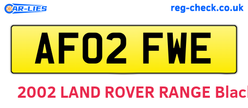 AF02FWE are the vehicle registration plates.
