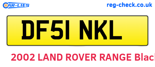 DF51NKL are the vehicle registration plates.