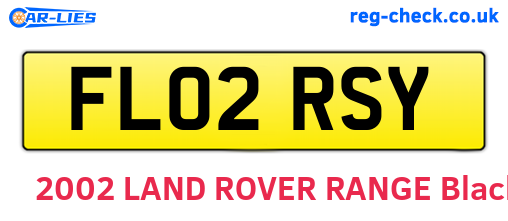 FL02RSY are the vehicle registration plates.