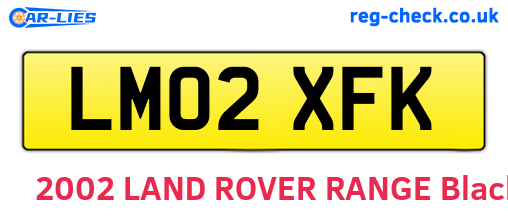 LM02XFK are the vehicle registration plates.