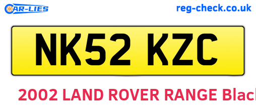 NK52KZC are the vehicle registration plates.