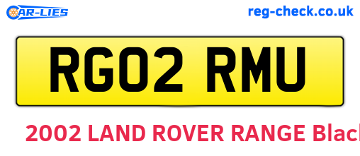RG02RMU are the vehicle registration plates.