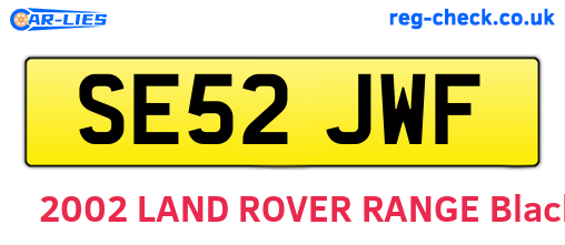 SE52JWF are the vehicle registration plates.