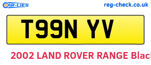 T99NYV are the vehicle registration plates.