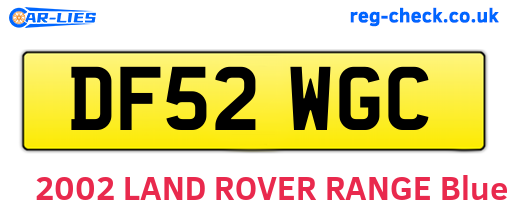 DF52WGC are the vehicle registration plates.