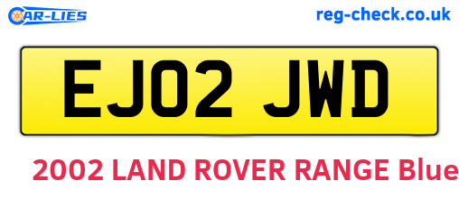 EJ02JWD are the vehicle registration plates.