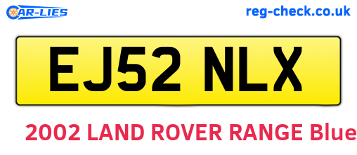 EJ52NLX are the vehicle registration plates.