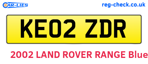 KE02ZDR are the vehicle registration plates.