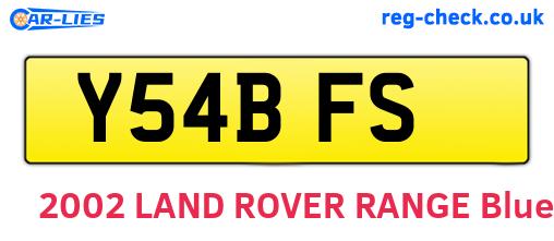 Y54BFS are the vehicle registration plates.