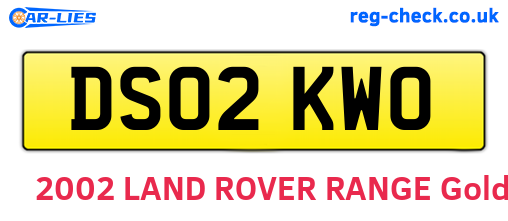 DS02KWO are the vehicle registration plates.