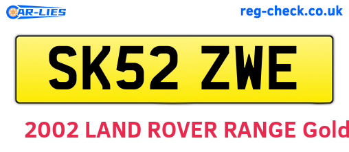 SK52ZWE are the vehicle registration plates.