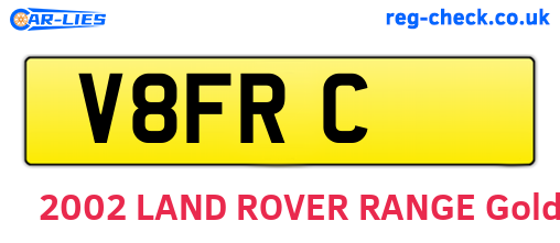 V8FRC are the vehicle registration plates.