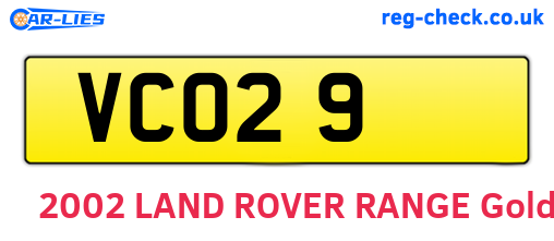 VCO29 are the vehicle registration plates.