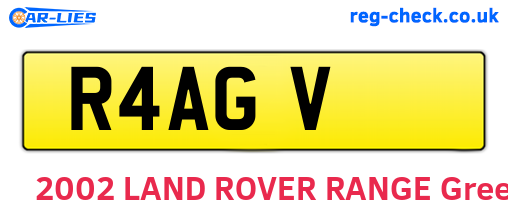 R4AGV are the vehicle registration plates.