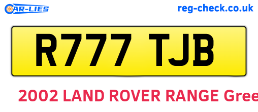 R777TJB are the vehicle registration plates.