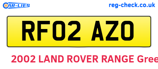 RF02AZO are the vehicle registration plates.