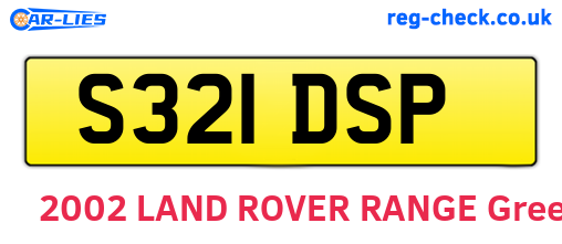 S321DSP are the vehicle registration plates.