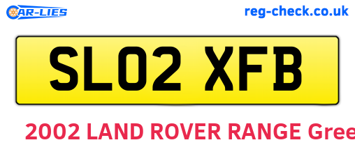 SL02XFB are the vehicle registration plates.