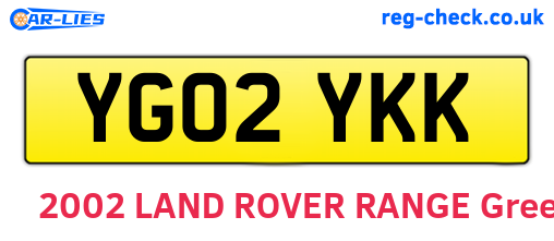 YG02YKK are the vehicle registration plates.