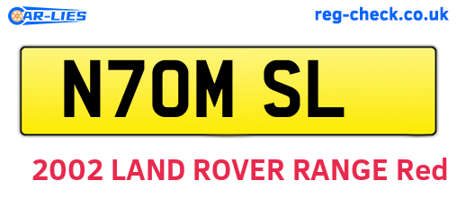 N70MSL are the vehicle registration plates.