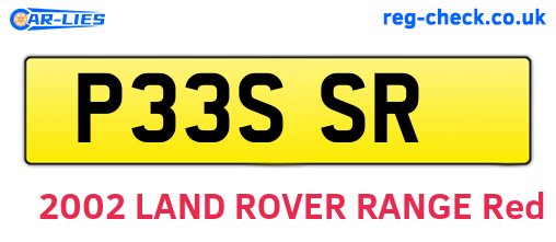 P33SSR are the vehicle registration plates.