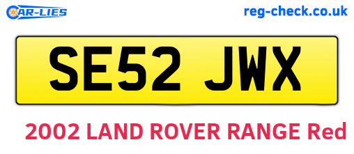 SE52JWX are the vehicle registration plates.