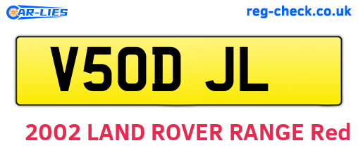 V50DJL are the vehicle registration plates.